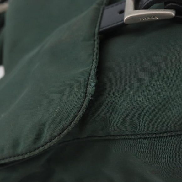 PRADA Backpack Nylon Green Silver Auth BSZ500