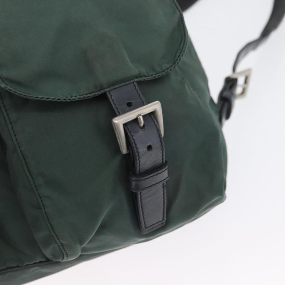 PRADA Backpack Nylon Green Silver Auth BSZ500
