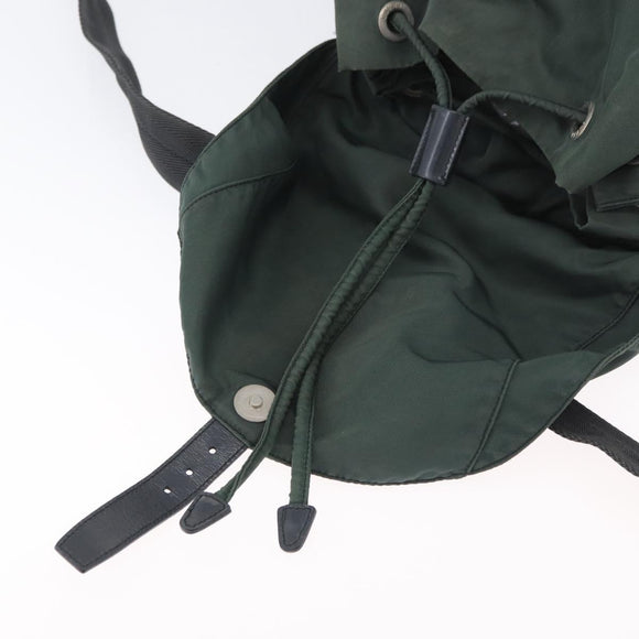 PRADA Backpack Nylon Green Silver Auth BSZ500