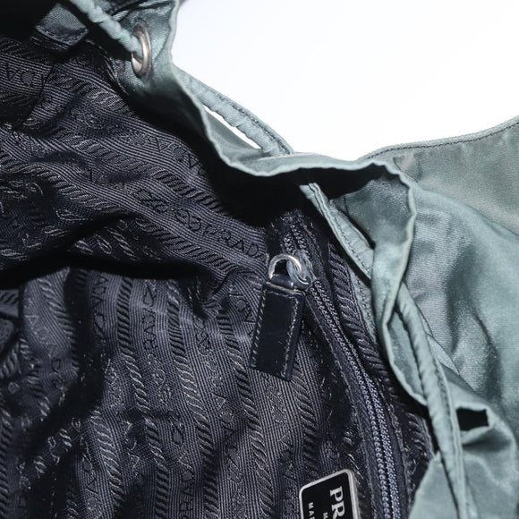 PRADA Backpack Nylon Green Silver Auth BSZ500