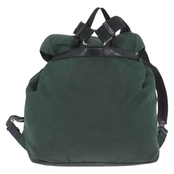 PRADA Backpack Nylon Green Silver Auth BSZ500