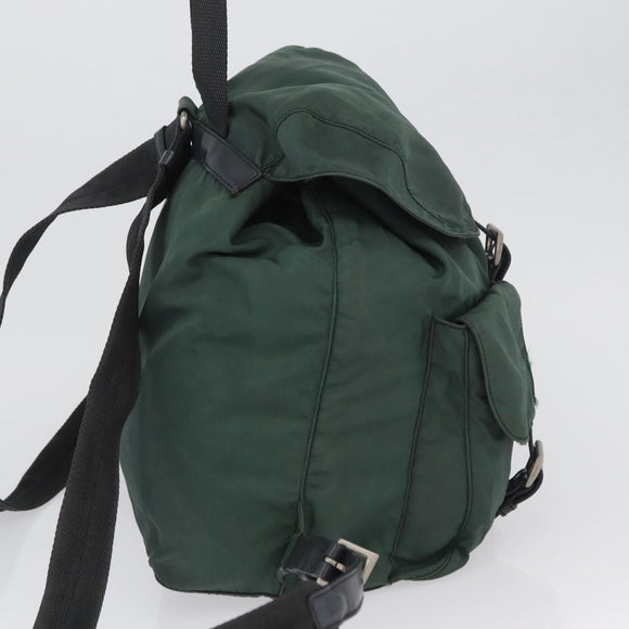 PRADA Backpack Nylon Green Silver Auth BSZ500
