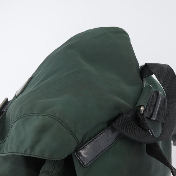 PRADA Backpack Nylon Green Silver Auth BSZ500