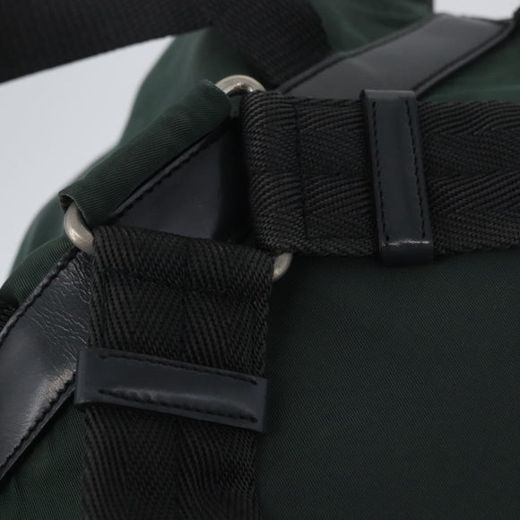PRADA Backpack Nylon Green Silver Auth BSZ500