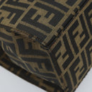 FENDI Zucca Canvas Mamma Baguette Hand Bag Brown Black Auth BSZ501-15