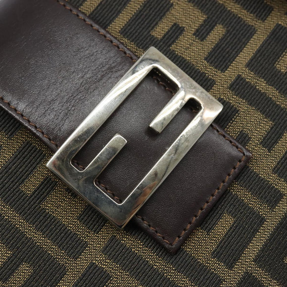 FENDI Zucca Canvas Mamma Baguette Hand Bag Brown Black Auth BSZ501