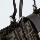 FENDI Zucca Canvas Mamma Baguette Hand Bag Brown Black Auth BSZ501-9