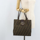 FENDI Zucca Canvas Mamma Baguette Hand Bag Brown Black Auth BSZ501-25
