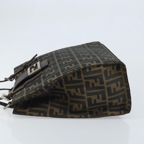FENDI Zucca Canvas Mamma Baguette Hand Bag Brown Black Auth BSZ501