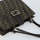FENDI Zucca Canvas Mamma Baguette Hand Bag Brown Black Auth BSZ501-6
