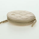 CHANEL Matelasse Air Pods Case & Coin Purse Lamb Skin Gold CC Auth BSZ503SAM-5