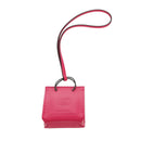 HERMES Sac Orange Charm Leather Pink Auth BSZ504M-4