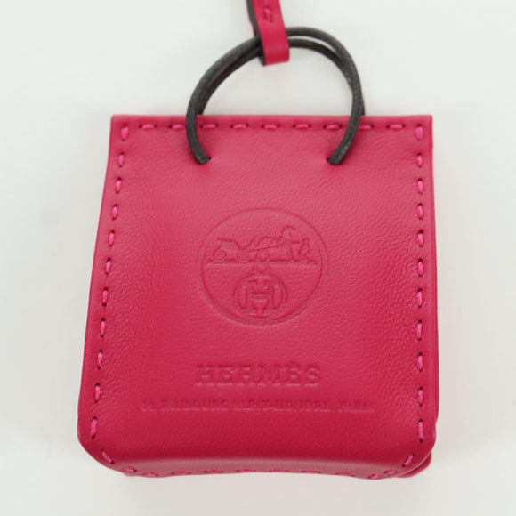 HERMES Sac Orange Charm Leather Pink Auth BSZ504M