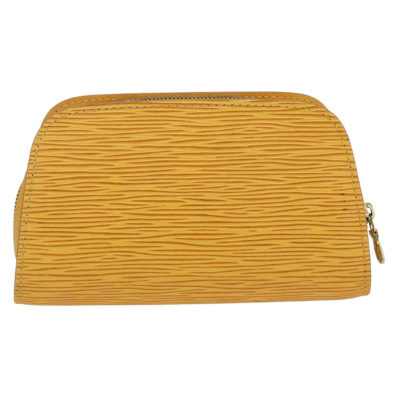 LOUIS VUITTON Epi Dauphine PM Pouch Yellow M48449 LV Auth BSZ506