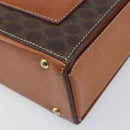 CELINE Macadam Canvas Shoulder Bag PVC Leather Brown Gold Auth BSZ507-9