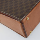 CELINE Macadam Canvas Shoulder Bag PVC Leather Brown Gold Auth BSZ507-16
