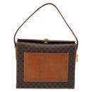CELINE Macadam Canvas Shoulder Bag PVC Leather Brown Gold Auth BSZ507-13