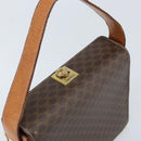 CELINE Macadam Canvas Shoulder Bag PVC Leather Brown Gold Auth BSZ507-6