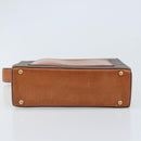 CELINE Macadam Canvas Shoulder Bag PVC Leather Brown Gold Auth BSZ507-5