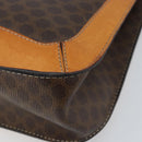 CELINE Macadam Canvas Hand Bag PVC Leather Brown Gold Auth BSZ508-9