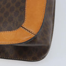 CELINE Macadam Canvas Hand Bag PVC Leather Brown Gold Auth BSZ508-16