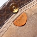 CELINE Macadam Canvas Hand Bag PVC Leather Brown Gold Auth BSZ508-18