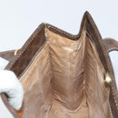 CELINE Macadam Canvas Hand Bag PVC Leather Brown Gold Auth BSZ508-19
