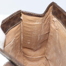 CELINE Macadam Canvas Hand Bag PVC Leather Brown Gold Auth BSZ508-20