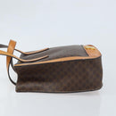 CELINE Macadam Canvas Hand Bag PVC Leather Brown Gold Auth BSZ508-4