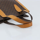 CELINE Macadam Canvas Hand Bag PVC Leather Brown Gold Auth BSZ508-7