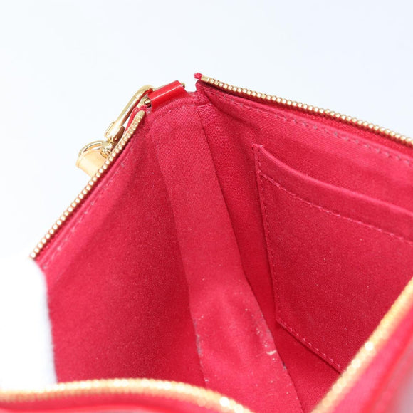 LOUIS VUITTON Vernis Pochette Accessoires Pouch Pomme D'amour M91577 Auth BSZ522