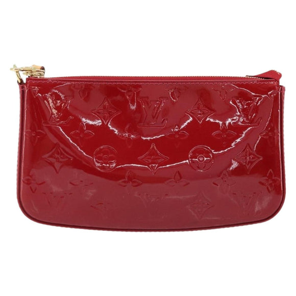 LOUIS VUITTON Vernis Pochette Accessoires Pouch Pomme D'amour M91577 Auth BSZ522