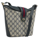 GUCCI GG Supreme Sherry Line Shoulder Bag PVC Navy Gold 904 02 081 Auth BSZ533-1