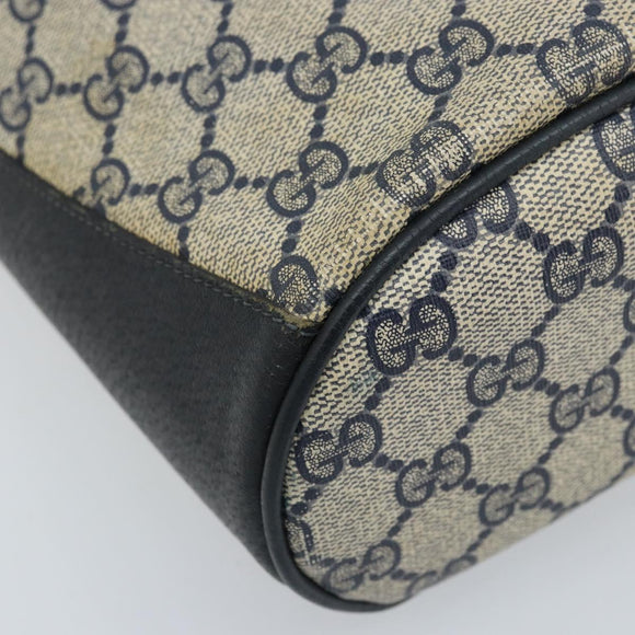 GUCCI GG Supreme Sherry Line Shoulder Bag PVC Navy Gold 904 02 081 Auth BSZ533