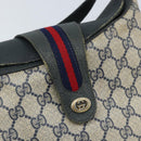 GUCCI GG Supreme Sherry Line Shoulder Bag PVC Navy Gold 904 02 081 Auth BSZ533-14