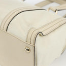 GUCCI Ribbon Hand Bag Leather Ivory Gold 181490 Auth BSZ534A-15