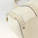 GUCCI Ribbon Hand Bag Leather Ivory Gold 181490 Auth BSZ534A-16