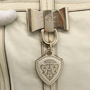 GUCCI Ribbon Hand Bag Leather Ivory Gold 181490 Auth BSZ534A-17