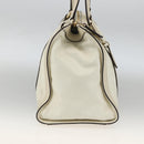 GUCCI Ribbon Hand Bag Leather Ivory Gold 181490 Auth BSZ534A-3