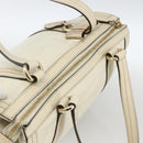 GUCCI Ribbon Hand Bag Leather Ivory Gold 181490 Auth BSZ534A-6
