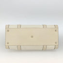GUCCI Ribbon Hand Bag Leather Ivory Gold 181490 Auth BSZ534A-5