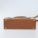 CELINE Macadam Canvas Handtasche PVC 2-Wege Beige Gold Auth BSZ537A-5