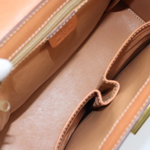 CELINE Macadam Canvas Handtasche PVC 2-Wege Beige Gold Auth BSZ537A