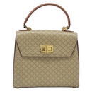 CELINE Macadam Canvas Handtasche PVC 2-Wege Beige Gold Auth BSZ537A-13