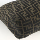 FENDI Zucca Canvas Shoulder Bag Black Brown Auth BSZ546-12