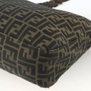 FENDI Zucca Canvas Shoulder Bag Black Brown Auth BSZ546-13