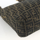 FENDI Zucca Canvas Shoulder Bag Black Brown Auth BSZ546-14