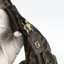 FENDI Zucca Canvas Shoulder Bag Black Brown Auth BSZ546-15