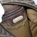 FENDI Zucca Canvas Shoulder Bag Black Brown Auth BSZ546-16