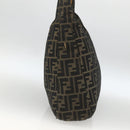 FENDI Zucca Canvas Shoulder Bag Black Brown Auth BSZ546-4